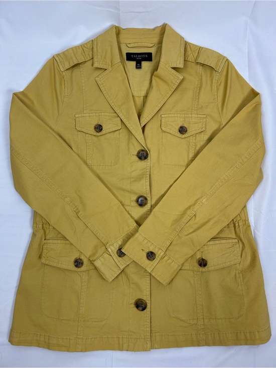 Talbots Jackets & Blazers - Talbots Stretch Canvas Button Front Lightweight Chore Jacket w/ Drawstring Waist